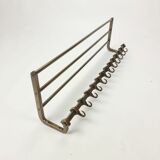 Mid century old industrial wall mounted coatrack