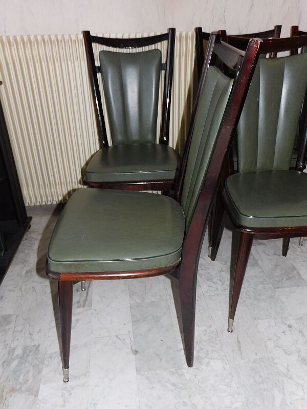 Serie de 6 chaises 1960 en macassar et skyl