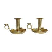 Pair of old brass candlesticks