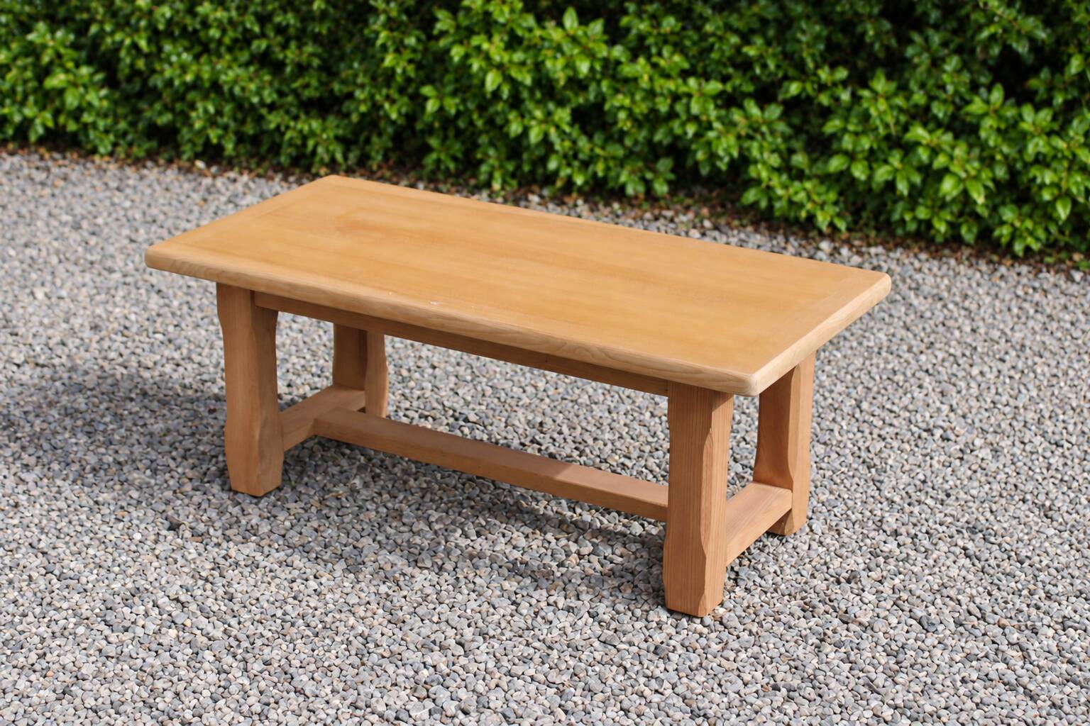 Table basse vintage en chêne style table de ferme – bois naturel – 103 cm