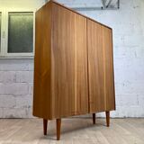 Large vintage Scandinavian teak bookcase, 60s