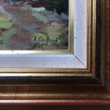 Impressionist Post-Impressionist Table "Southern Village" by Lylliane Coiffard - Frame