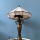 Lampe de table Tiffany Art déco en vitrail violet