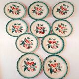 Badonviller ''Bouquet of cherries'' dessert plates