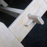 Large mid century limed solid oak dining table 244 cm x 100 cm,, 1950