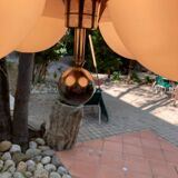 Italian chandelier in opaline and plexiglass 70's