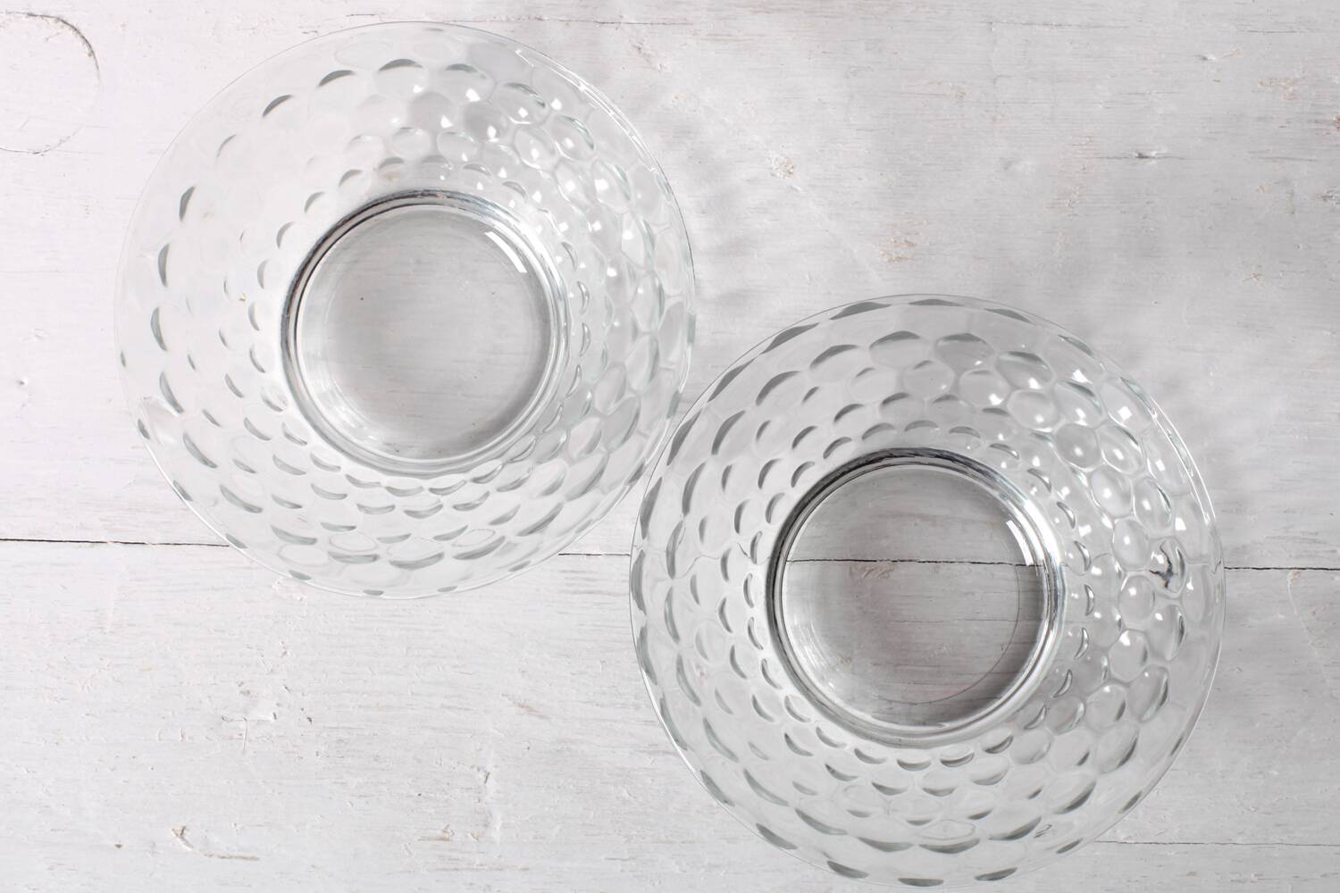 Set of 2 Vintage Bubble Glass Dessert Bowls Kim / Indonesia