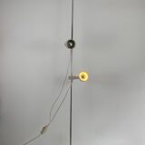 Vintage adjustable floor lamp, chrome and pressed moulded beige ABS, France 1970.