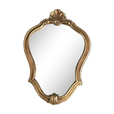 Mirror gold wood shell 32x22cm