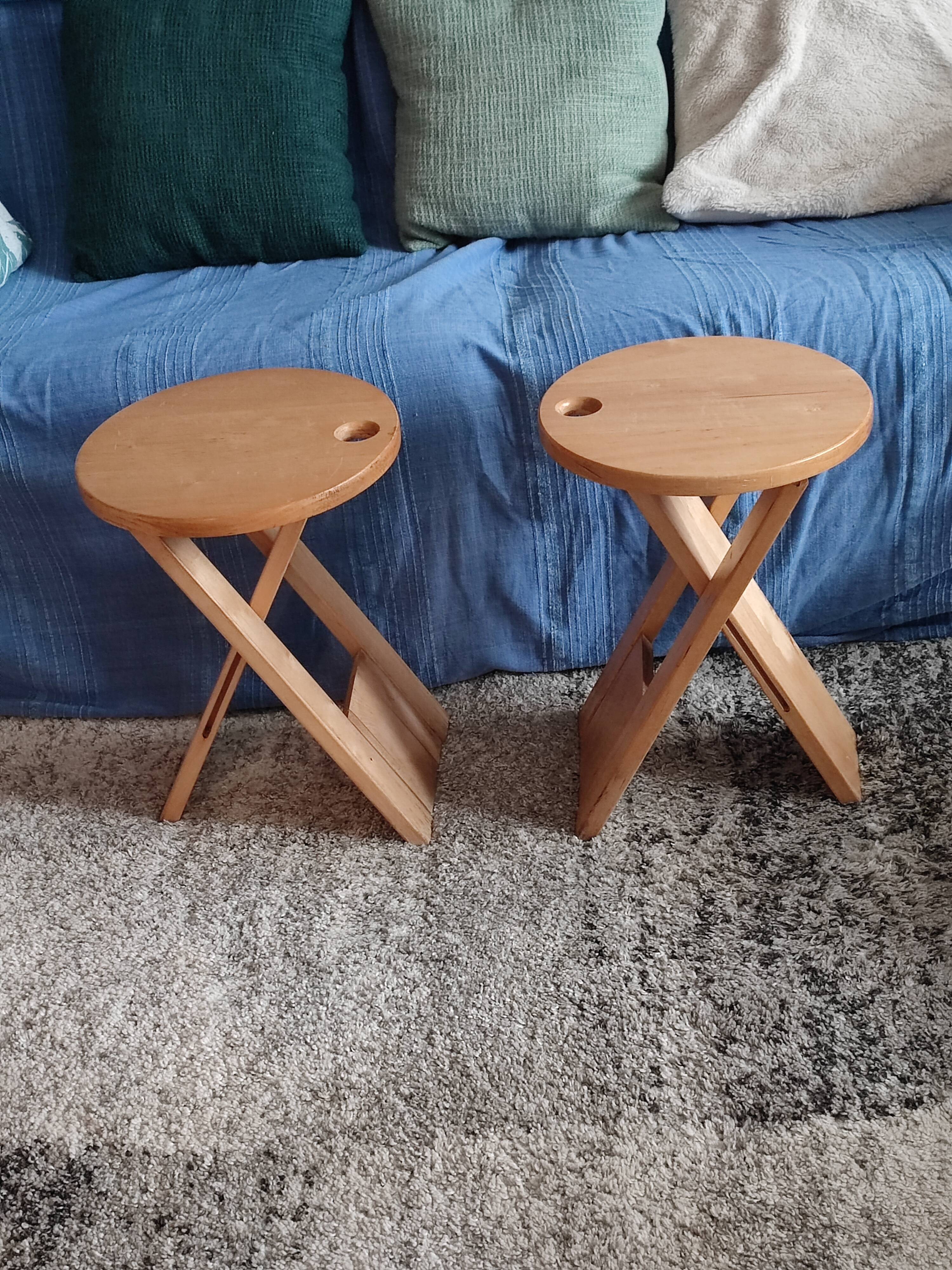 Paire de tabourets pliables Adrien Reed vintage
