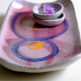 Sandstone cup abstract decor unique piece signed 70s/80s