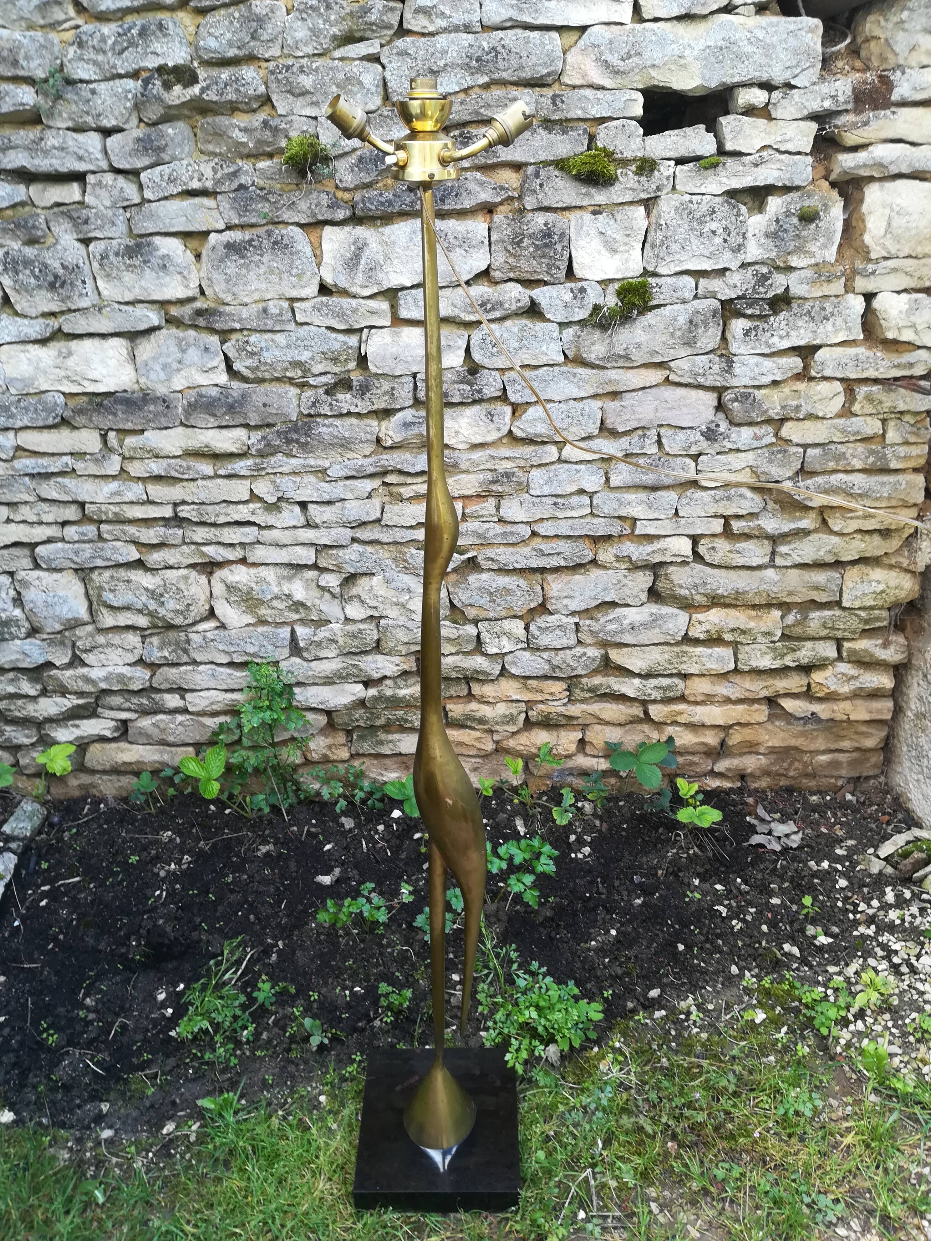 Floor lamp by René Broissand in bronze circa 1970