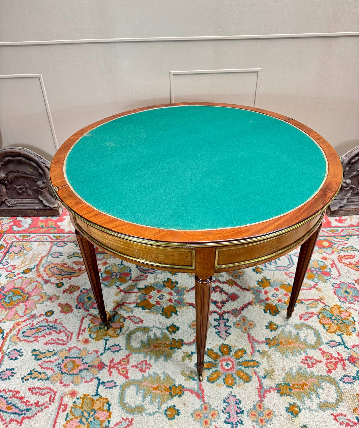 Louis XVI Style Mahogany Half Moon Table, 19th Century