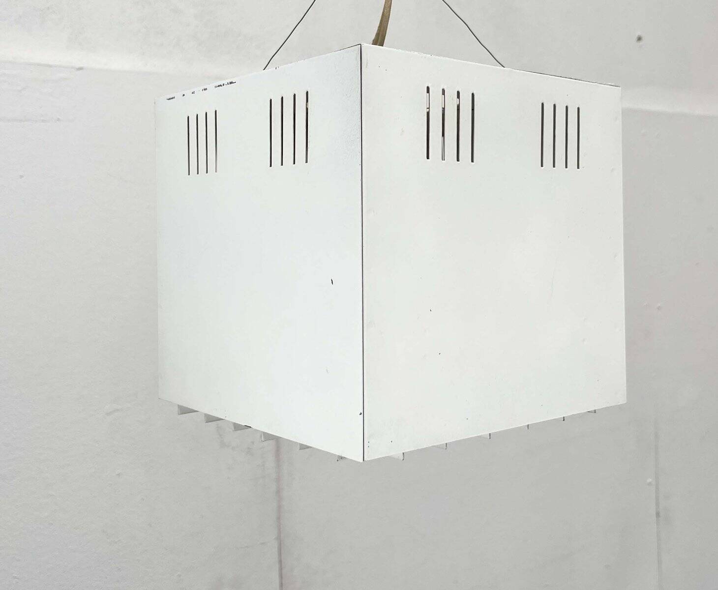 Modern minimalist cube ceiling light from the mid-century, Finland, 1960s.