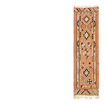 Tapis kilim vintage Herki tissé à la main en Turquie 94 cm x 304 cm