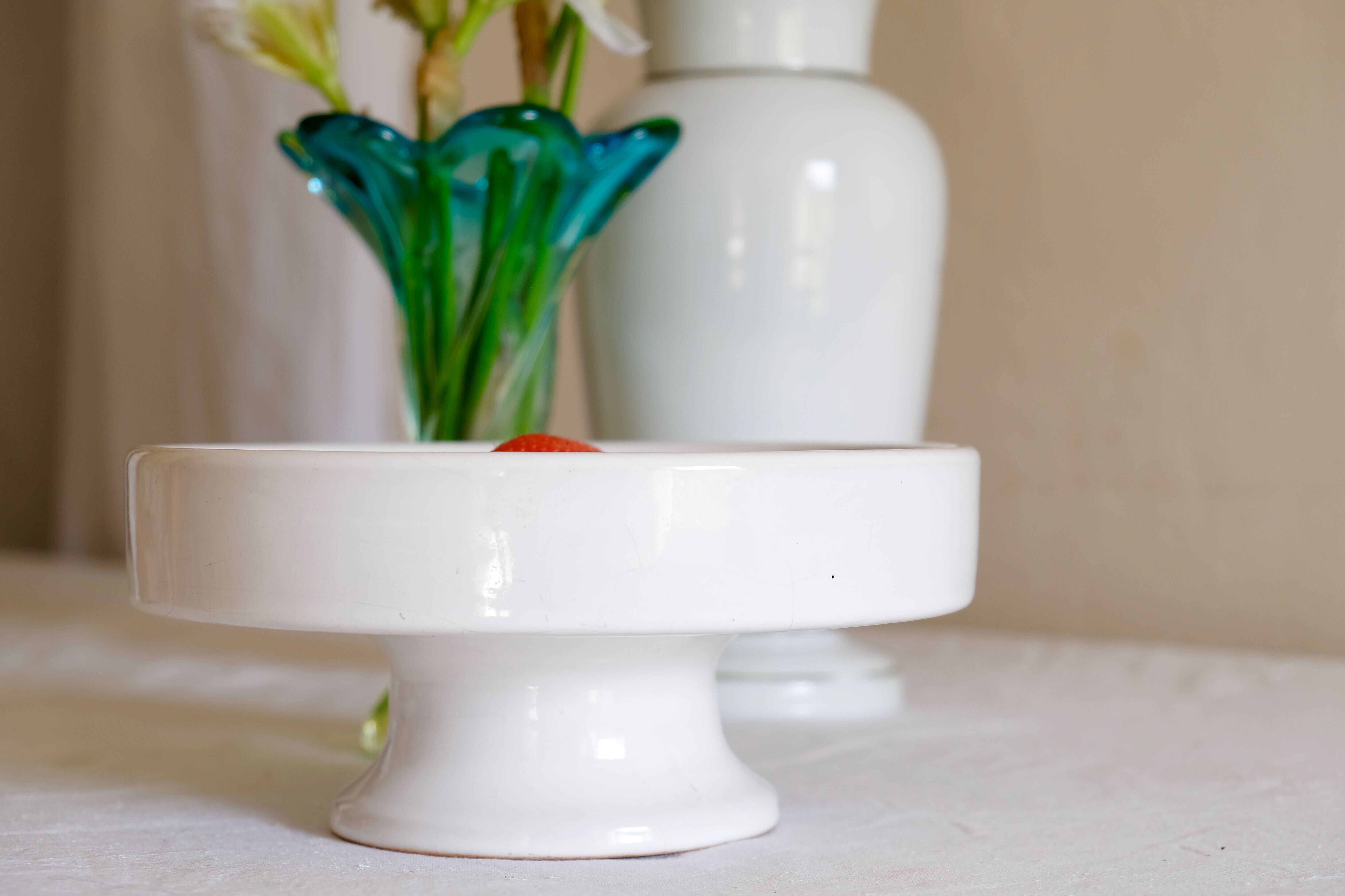 Minimalist white ceramic dish