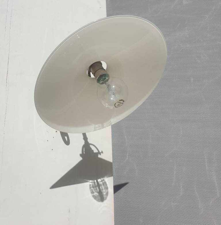 Wall lamp in opaline chrome scrolls Art Deco