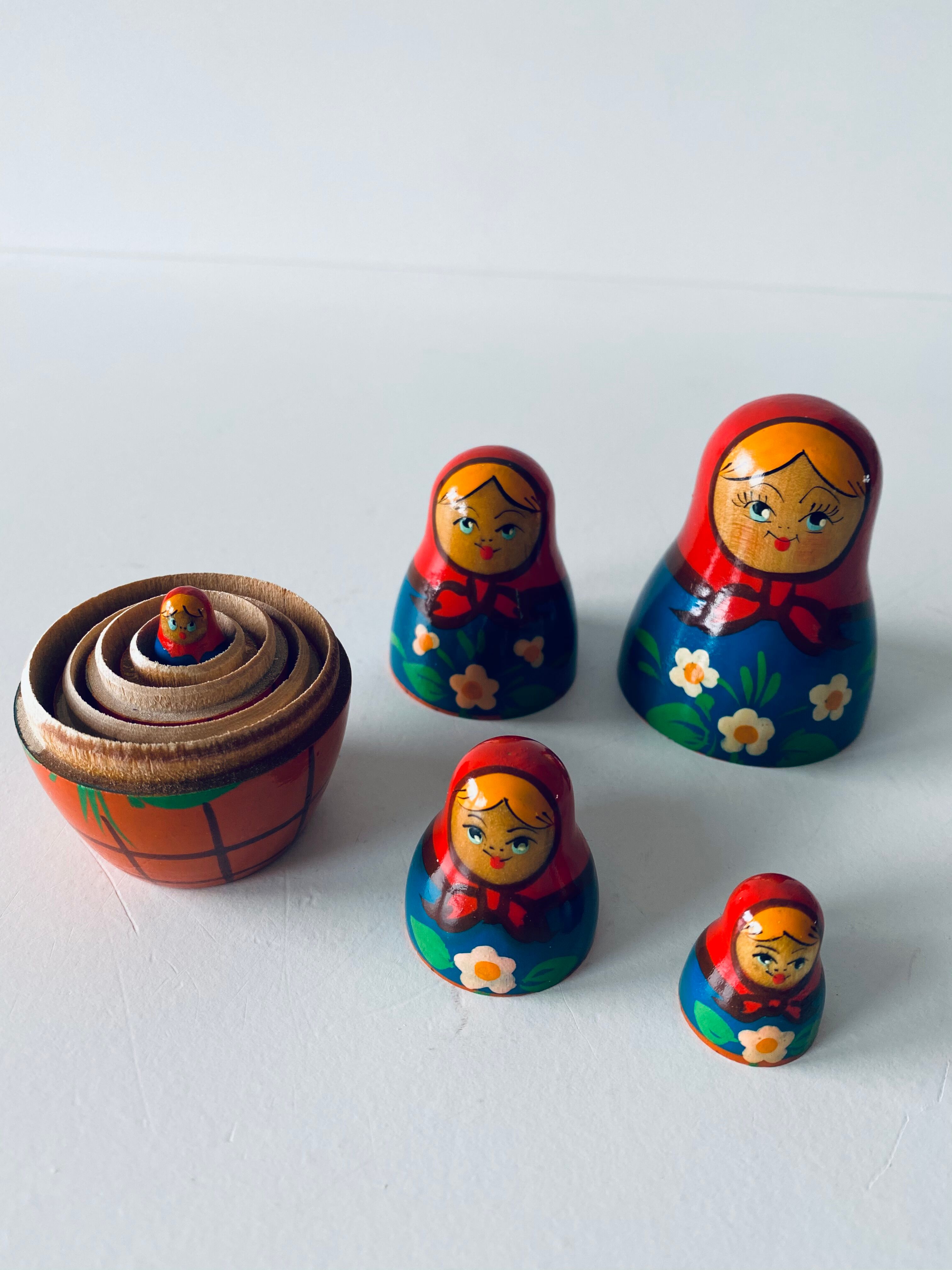 Ancient Matriochka, vintage Russian dolls