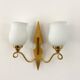 2 vintage brass and opaline sconces in the 1950