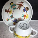 Children's dishes or birth gift Plate and bowl Utan gränser gustavsberg vintage design scan