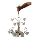 Italian flower chandelier in brass and glass