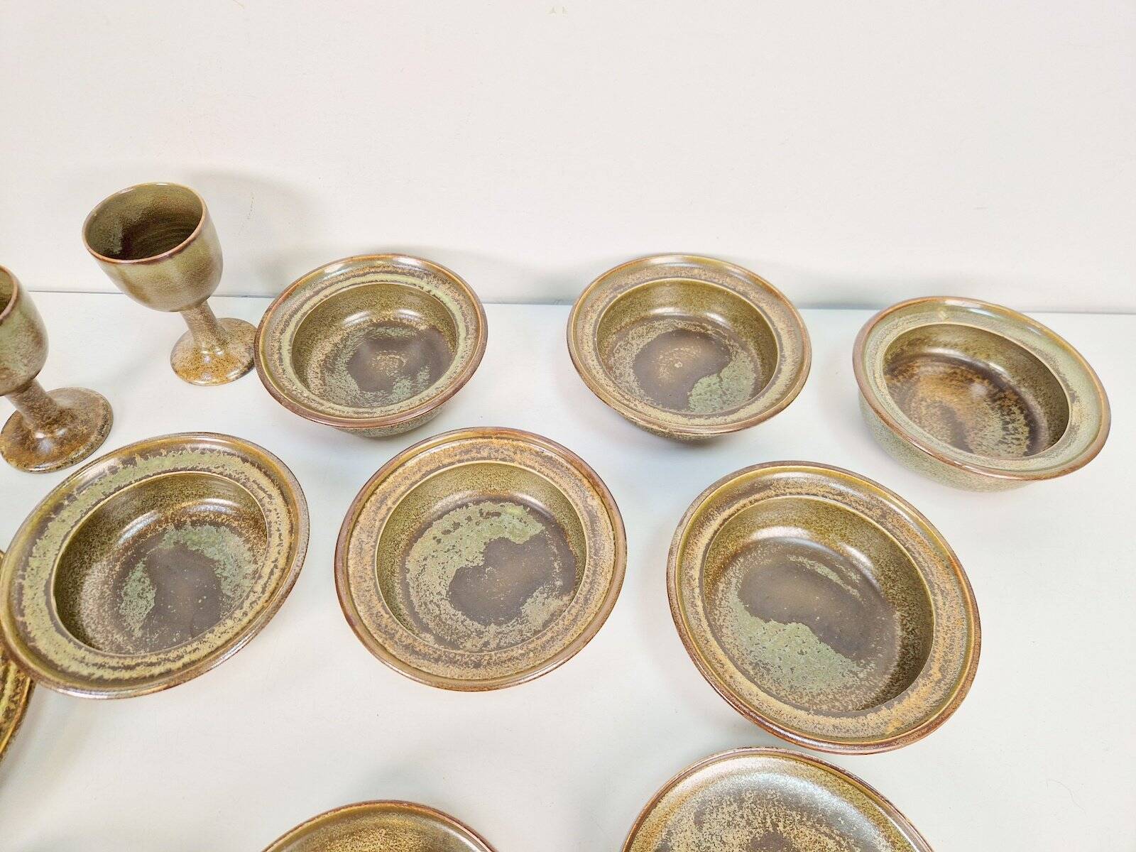 Vintage Arts and Craft Pottery Tableware Set by Gert De Rijk, 1976, Set of 22