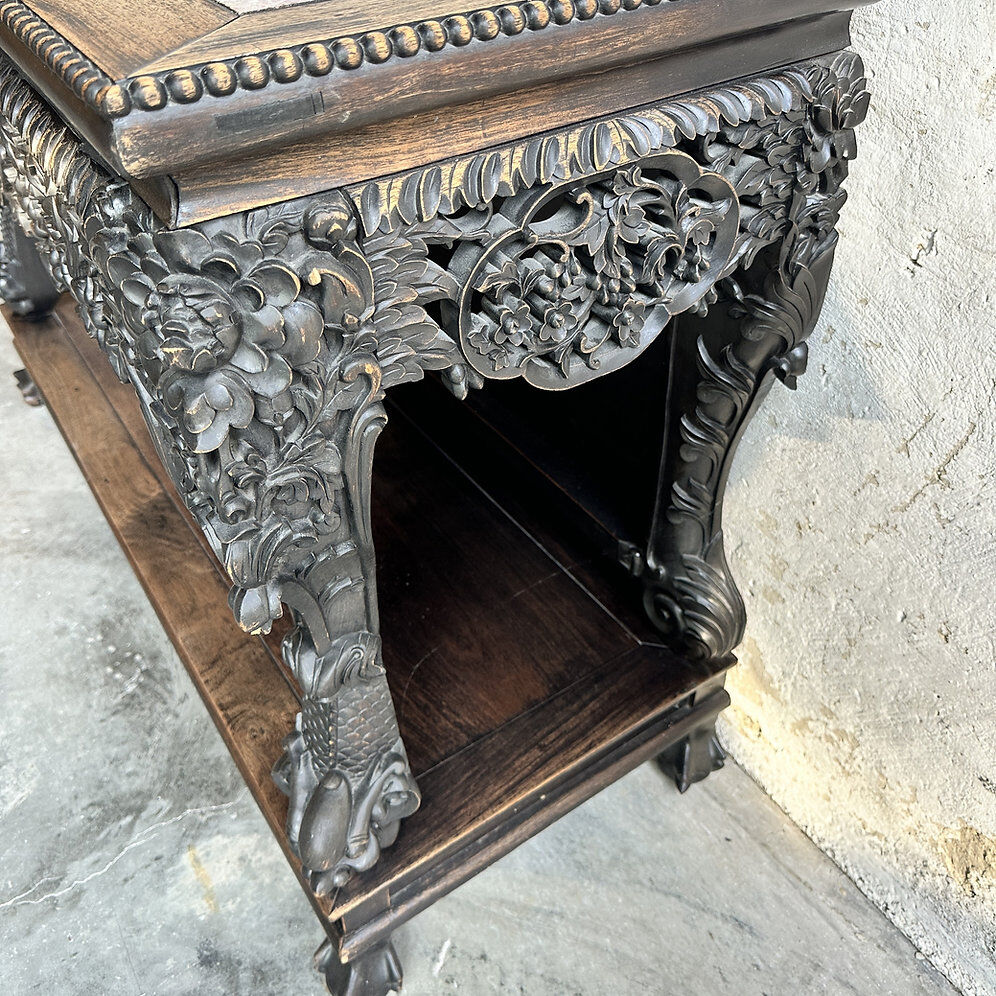 Antique 19th century Qing Dynasty hand carved console circa 1860, China.