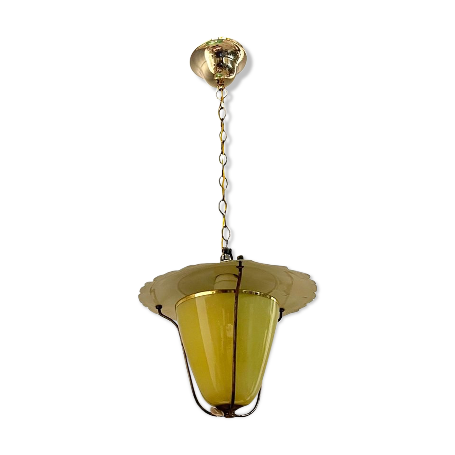 Vintage italian opaline glass lamp, 1950s