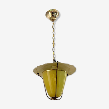 Lampe en verre opalin italien vintage, années 1950