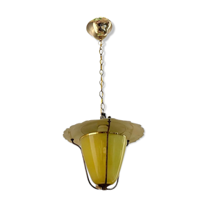 lampe en verre opalin italien vintage, années 1950