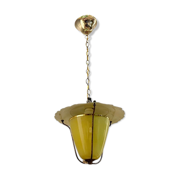 Vintage italian opaline glass lamp, 1950s