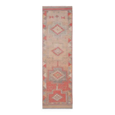Tapis de couloir Oushak turc en laine et coton fait main, années 1970