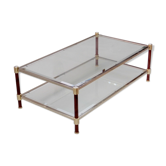 Table basse Lancel années 80-90 à 2 plateaux
