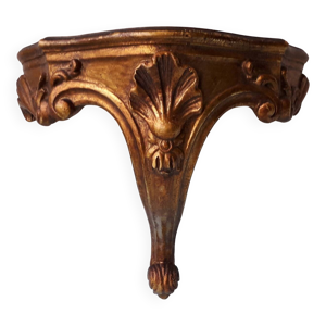 Etagère murale dorée