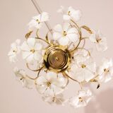 Charming Murano Candlestick White Flowers, 1970