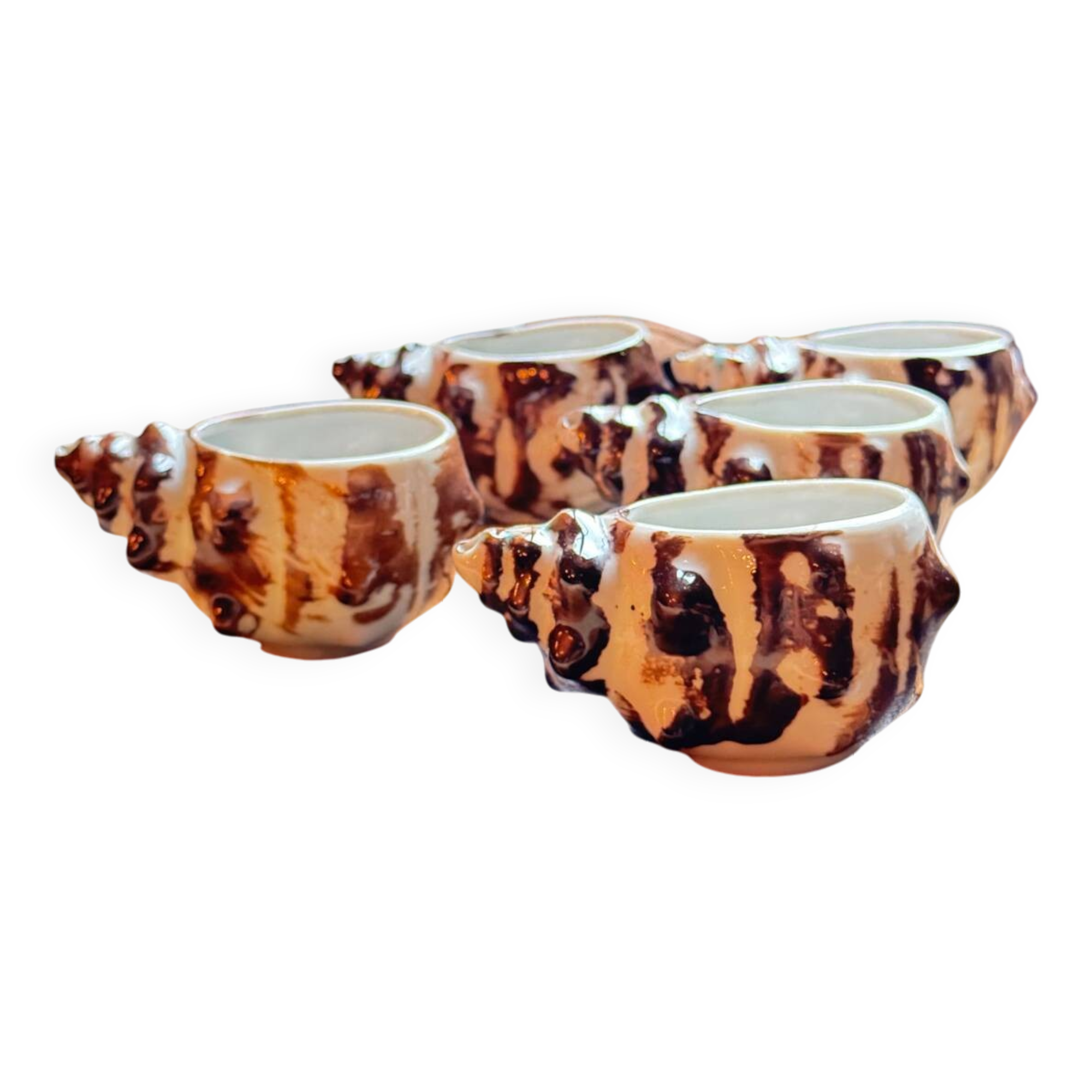 1960 (60's) tea or coffee service, shell shape, Vallauris