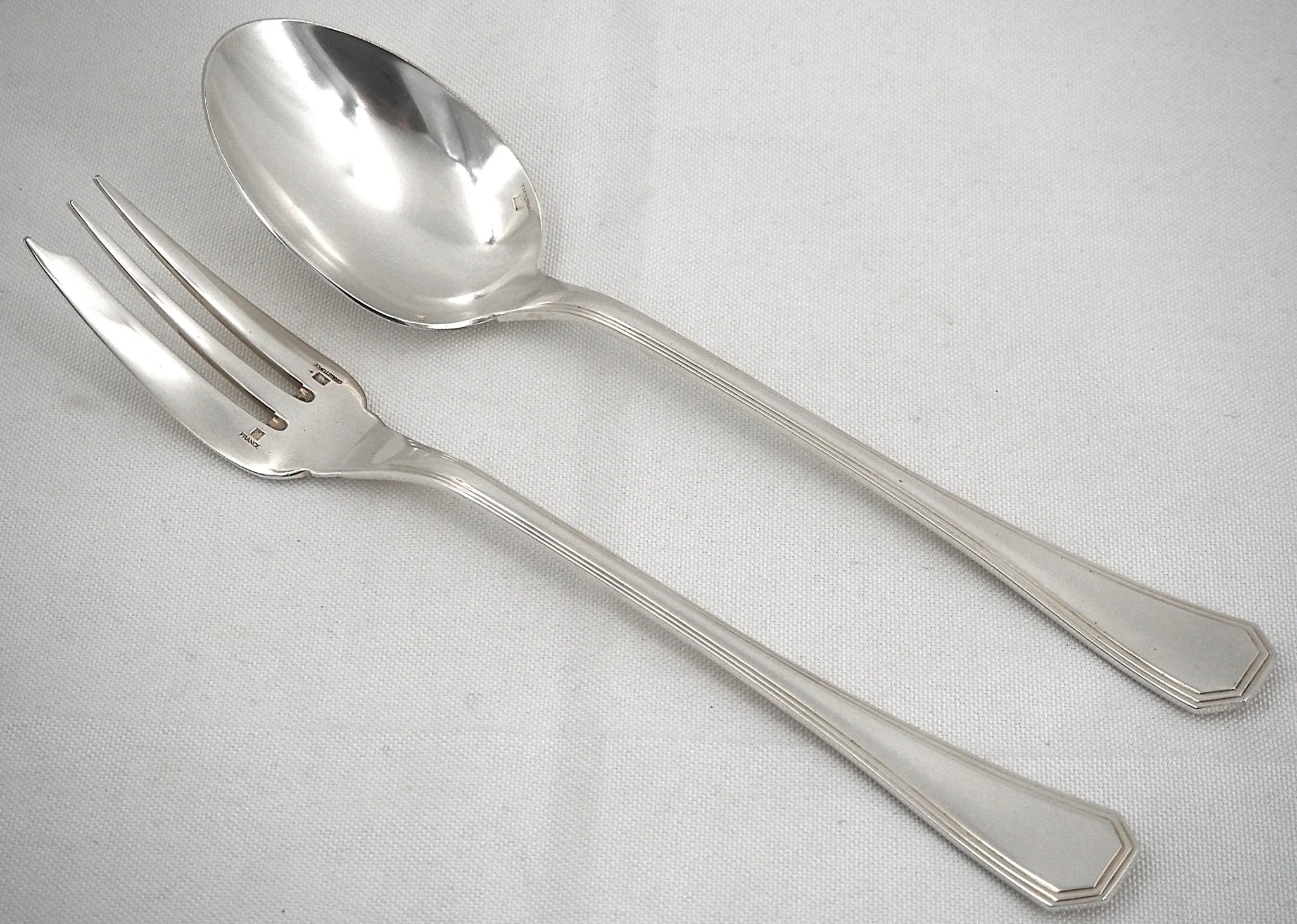 Christofle America service cover, stew 2 pieces, Art Deco, silver-plated metal.