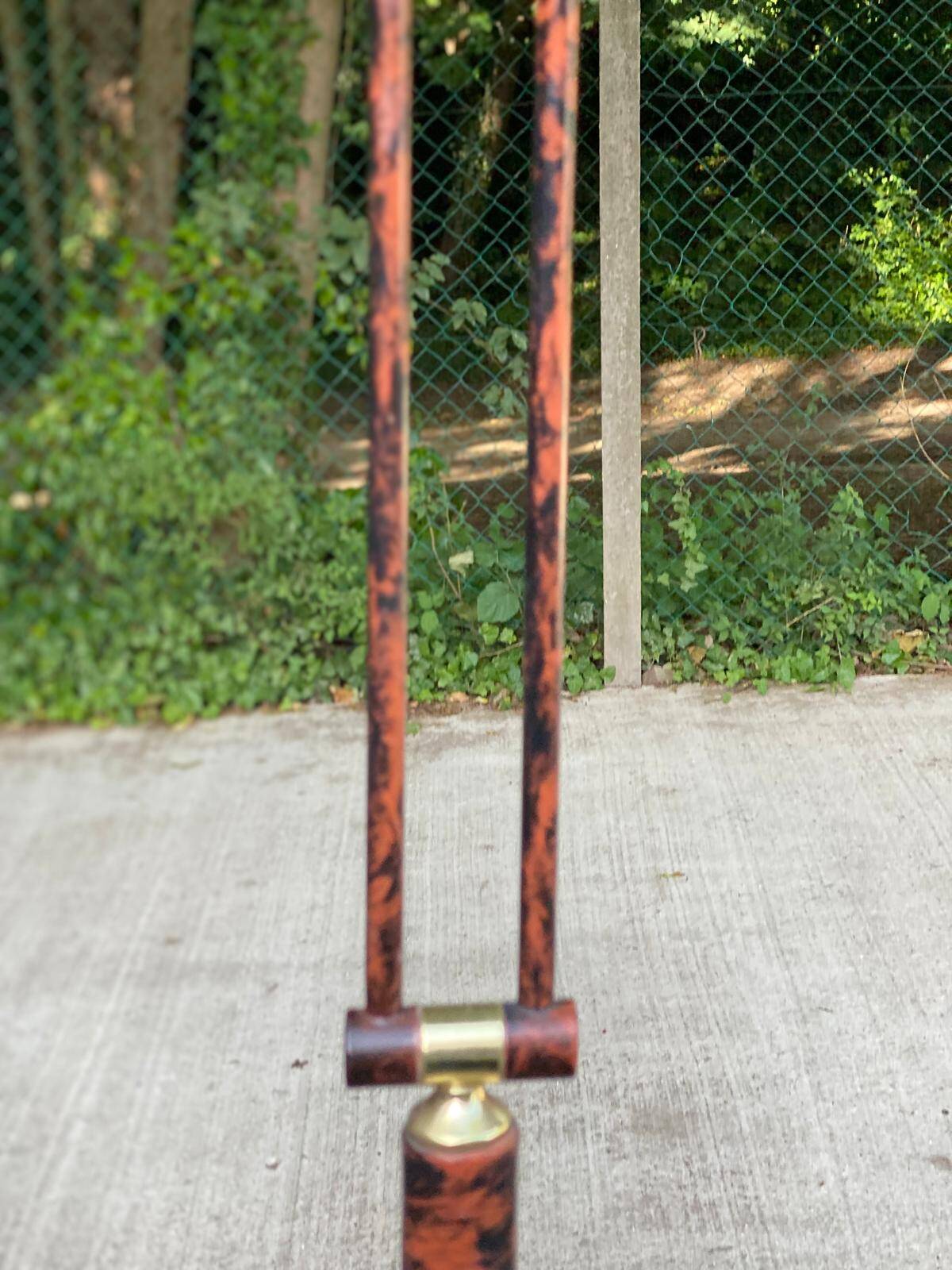 Vintage Italian floor lamp with burgundy marble effect and round dome