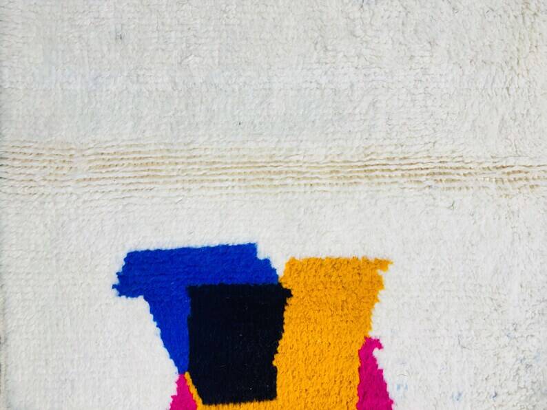 Handmade pure wool rug, size 100 x 200 cm