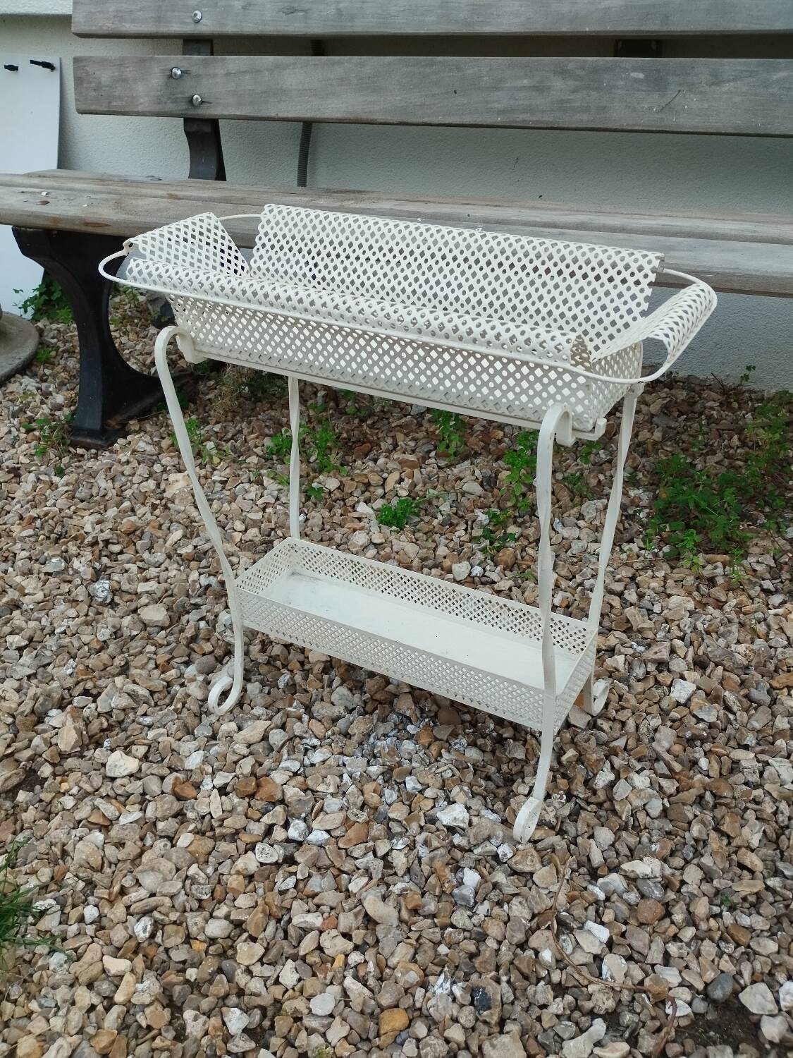 Antique vintage wrought iron planter