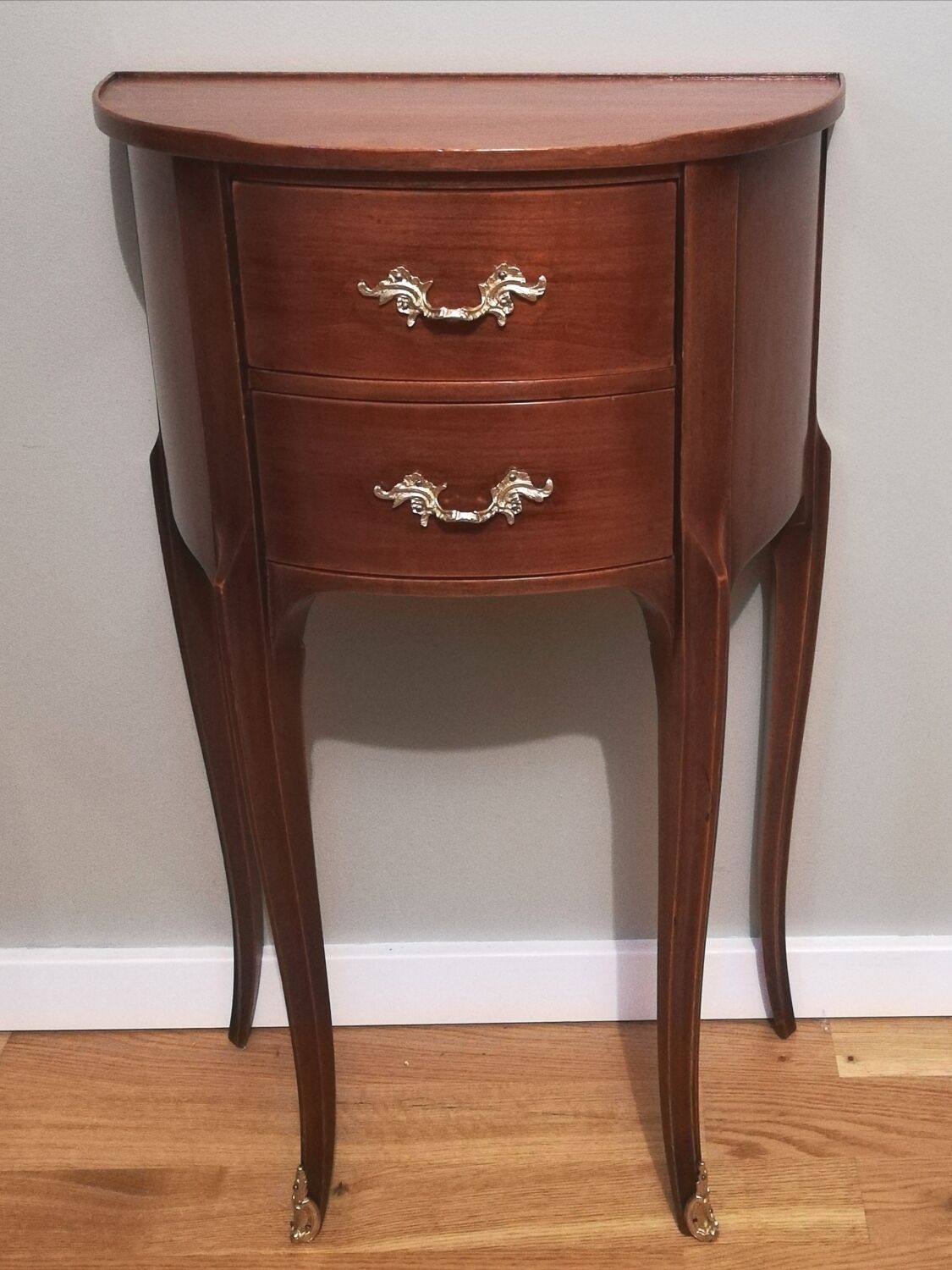 Bedside table or half-moon side furniture Louis XV style