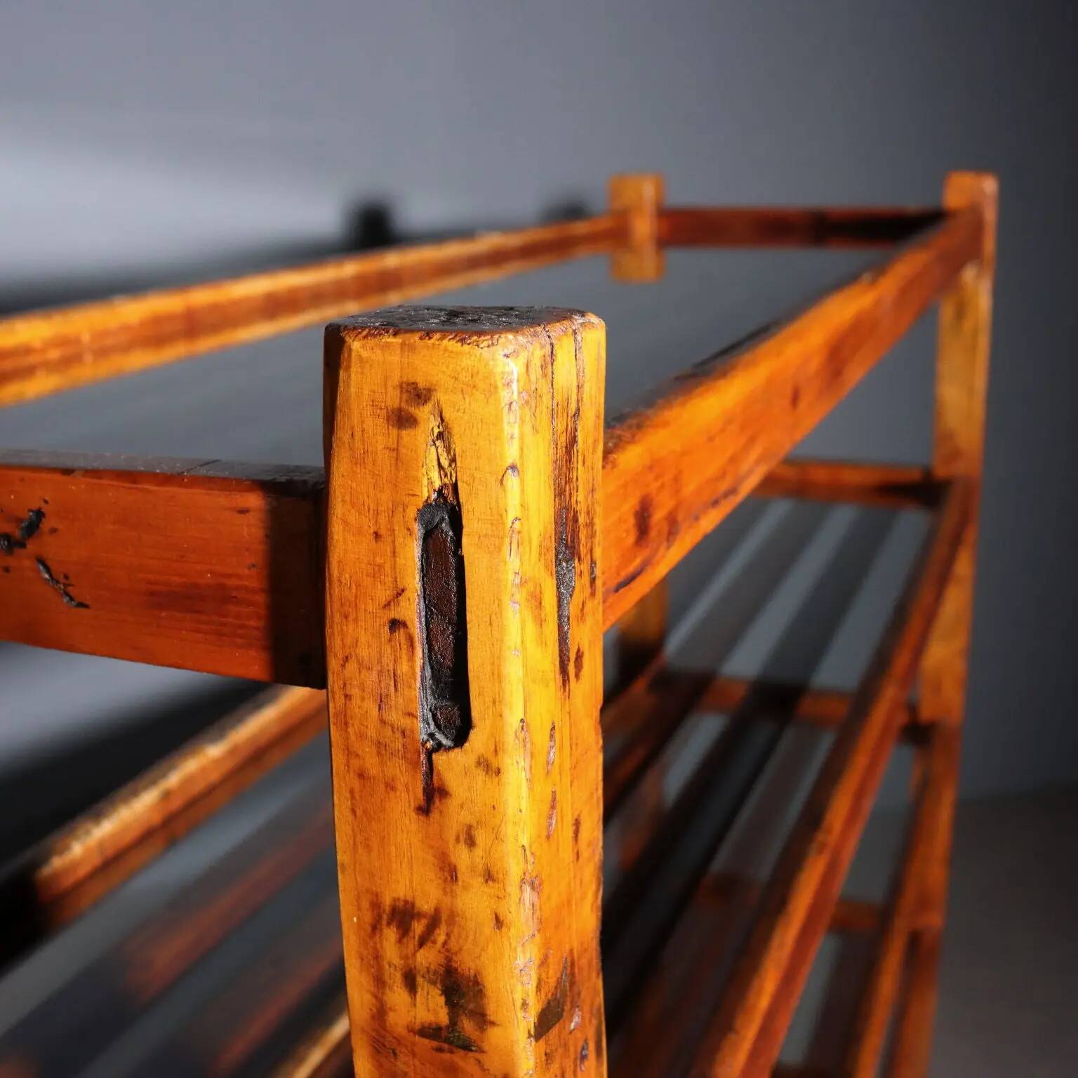 Antique library in painted fir walnut, Italy, early 20th century.