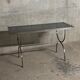 Modernist console in brushed steel and smoked glass - 1970