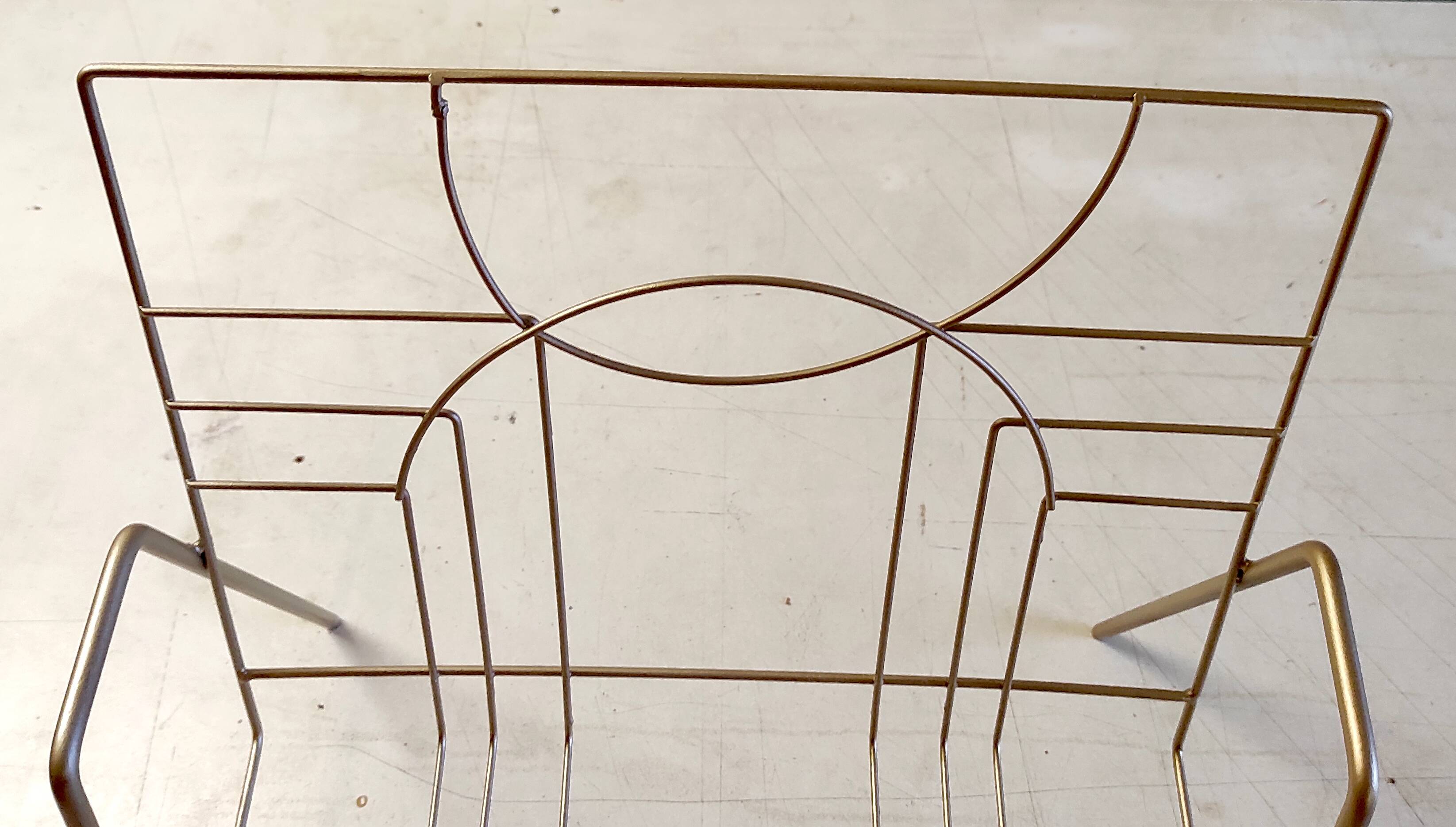 Art Deco style magazine rack in gilt metal - mid-20th century