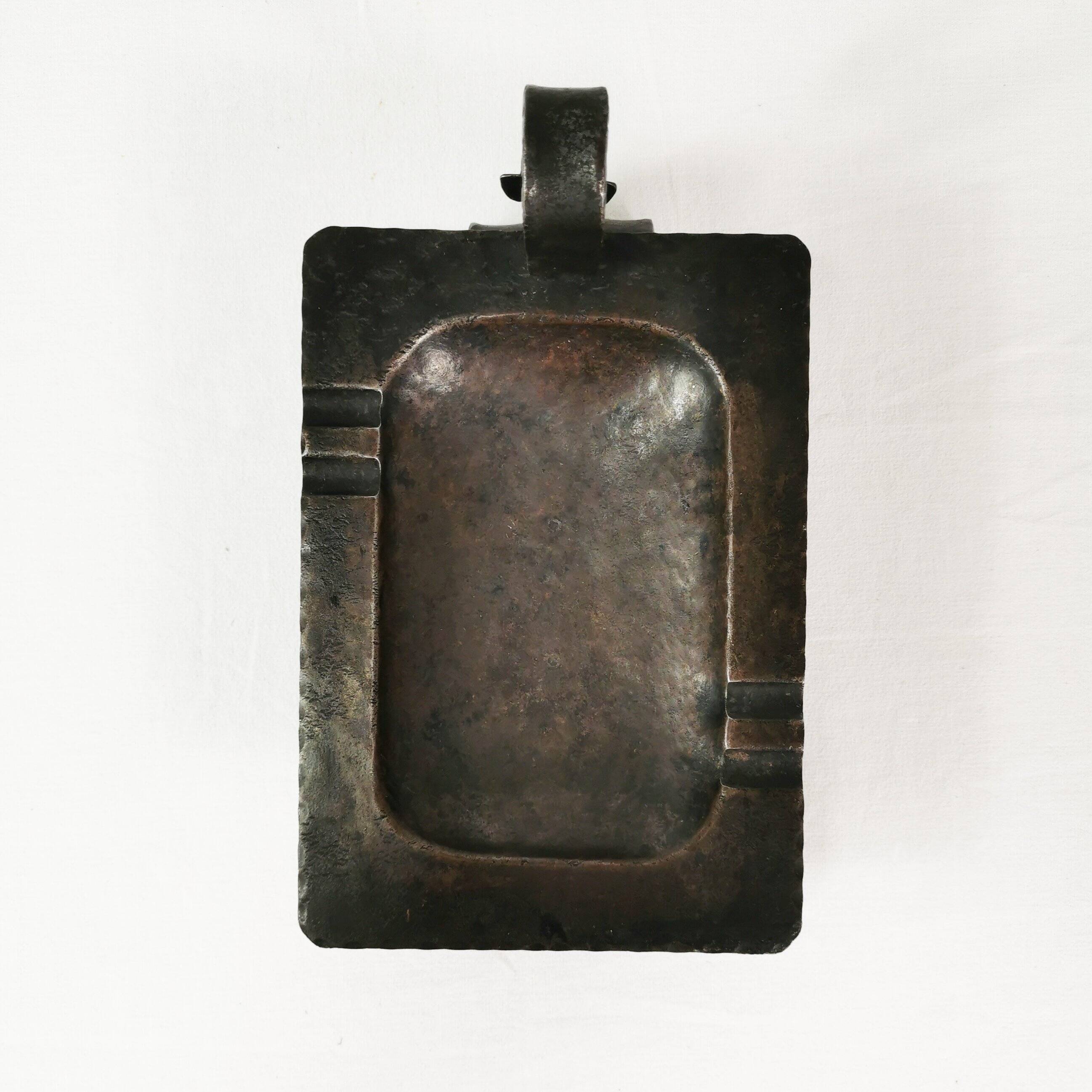 Hand-forged Brutalist-style study ashtray, Belgium, 1960s.