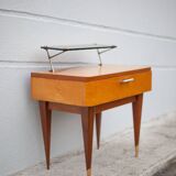 Vintage bedside table, wooden nightstand with shelf, side table, end table, 50's