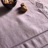 Old linen tablecloth tinted in lilac