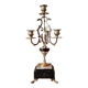 Old candelabra 4 burners in bronze brass and marble, French torches Napoleon III