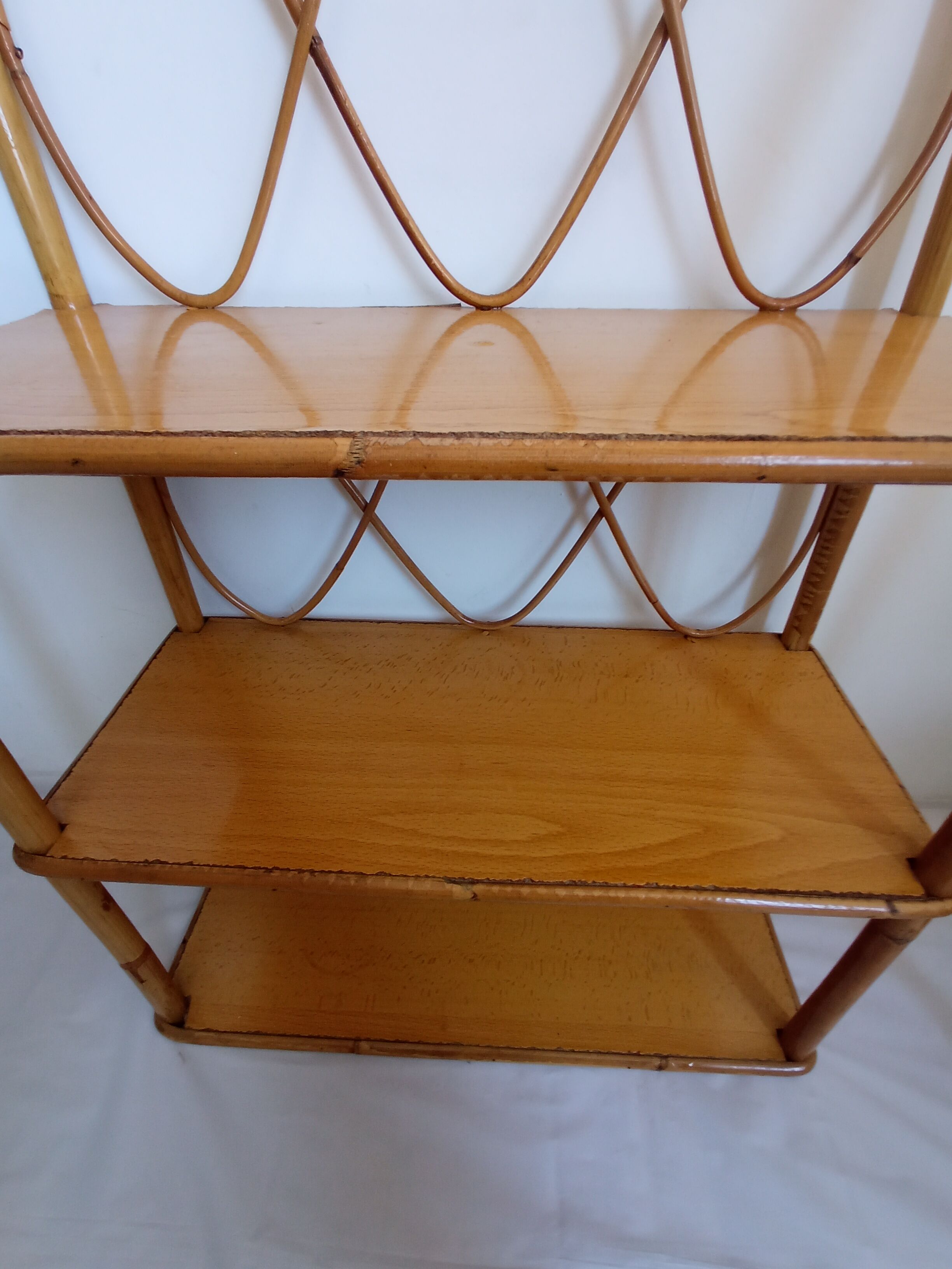 Set of bamboo shelves