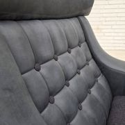 1970s, Danish design by Illum Wikkelsø, reupholstered armchair, leather.